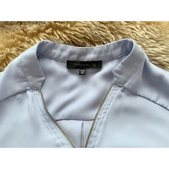 NWOT Dynamite Light Blue Shirt Dress with Zip - Picture 5 of 7